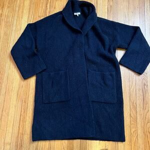 Madewell Sweater Womens Medium Marion Coziest Yarn Cardigan Navy Blue Long
